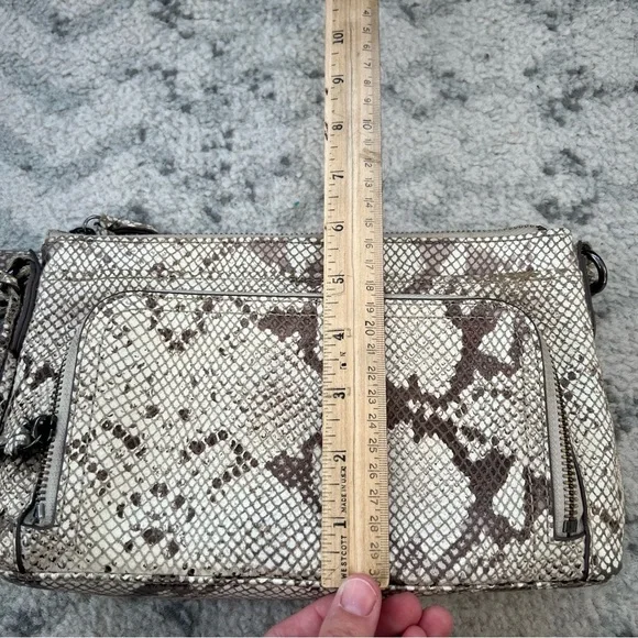 Margot New York Molly Crossbody Leather Bag Snake Skin Print - Picture 13 of 14
